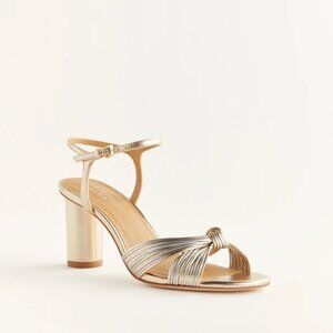 Reformation Petra cylinder heel heeled gold/silver sandal 10 women's